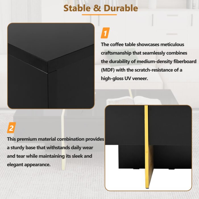 Multifunctional rectangular coffee table with 2 drawers - Image 8