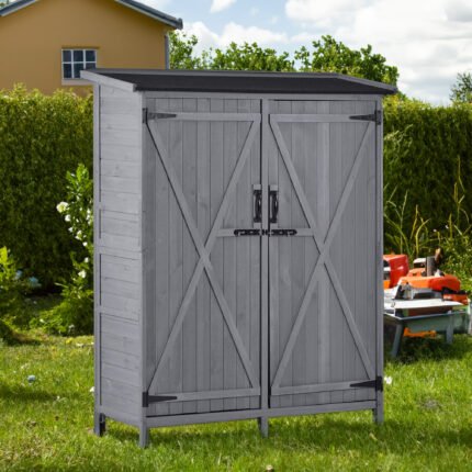 Outdoor Wooden Storage Shed with Waterproof Asphalt Roof