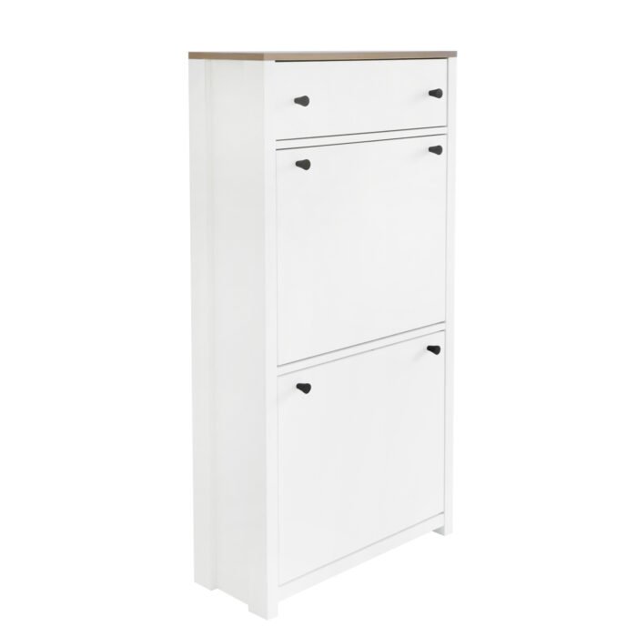 Ultra thin shoe cabinet set with 4 flip drawers and adjustable panel - Image 15