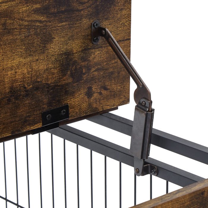 Style Dog Crate on Wheels with Double Doors and Lift Top - Image 10