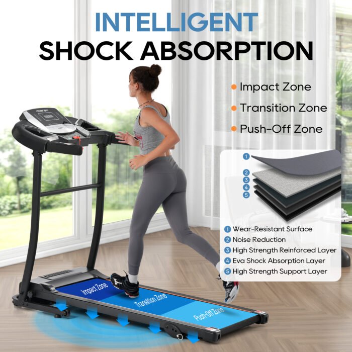 Folding treadmill with pulse sensor and silent brushless motor (2.5-HP) - Image 14