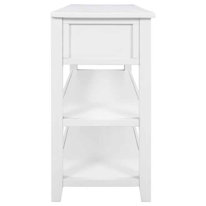 Retro Design Entrance Console with Two Open Shelves - Image 13