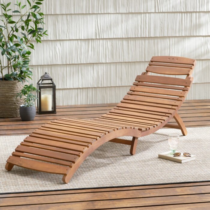 Lahaina Wood Foldable Sunbed - Image 2