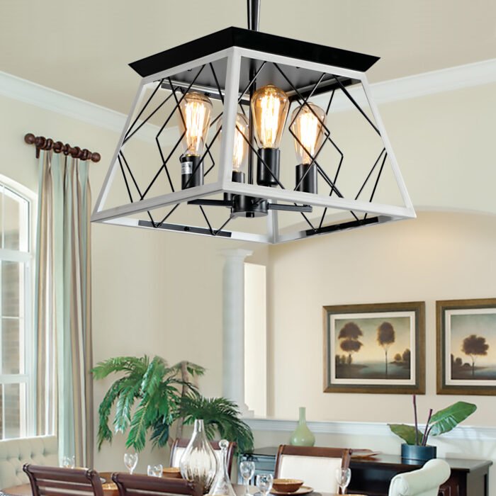 4-Light Farmhouse Chandeliers For Dining Room - Image 4
