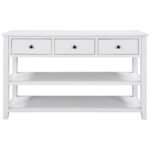 Retro Design Entrance Console with Two Open Shelves - Image 9