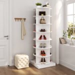 360 white rotating shoe cabinet with 7 layers (28 shoe pairs) - Image 3