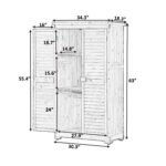 Wooden Garden Shed Patio Storage with Natural Wood Color - Image 7