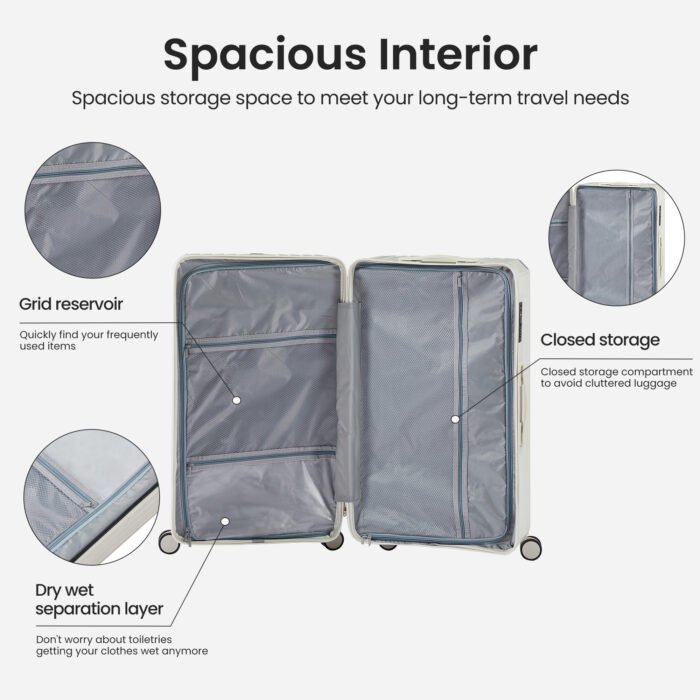 Durable Lightweight Luggage with Collapsible Cup Holder (20″/24″/29″/Travel Bag) - Image 23