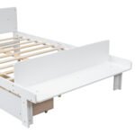 Full Bed with Footboard Bench 2 drawers White - Image 17