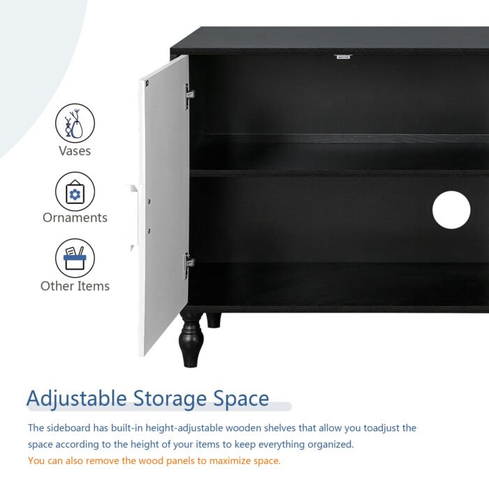 Vintage Faceted Carved And Spliced Doors Buffet - Image 9