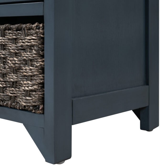 Storage Bench with Cushion, Removable Basket and 2 Drawers - Image 21