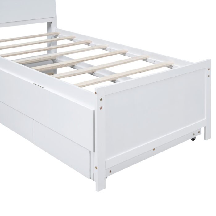 Twin Size Platform Bed with Drawers Storage and LED Headboard - Image 13