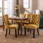 High-end Tufted Solid Wood Contemporary Velvet Upholstered Dining Chair (Set of 2) - Image 2
