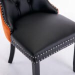Tufted Solid Wood Contemporary PU and Velvet Upholstered Dining Chair (Set of 2) - Image 13
