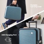 Carry-on Lightweight Luggage 20 Inch Front Open Luggage Suitcase with Front Pocket and USB Port - Image 3