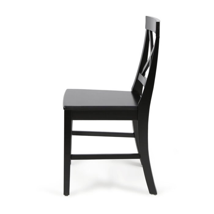 Roshan Farmhouse Acacia Wood Dining Chairs, Black (Set of 2) - Image 7