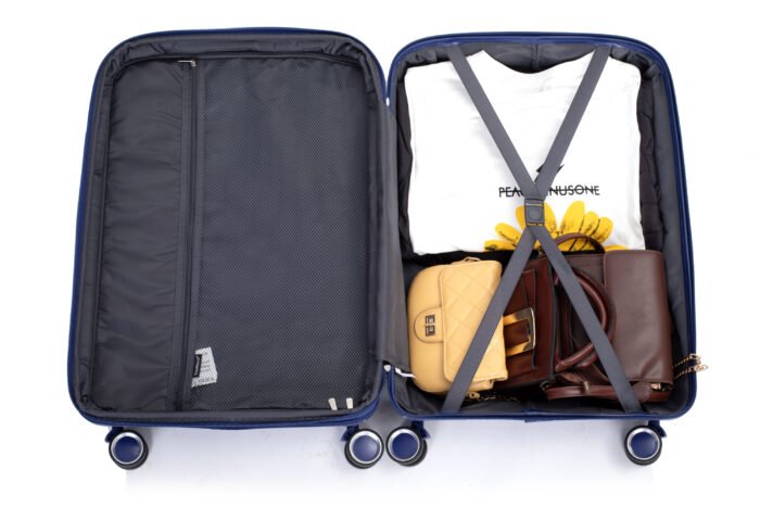 3 Piece Set Hardshell PP Luggage Sets Lightweight with TSA Lock (20/24/28) Navy - Image 10