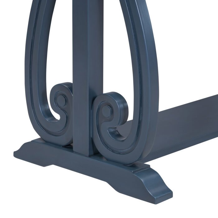 Farmhouse Style Entryway Table with Open Shelf and Sturdy Construction (Navy) - Image 13