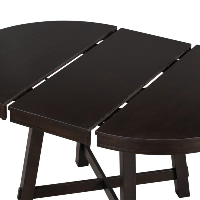 Farmhouse Round Extendable Dining Table - Image 5