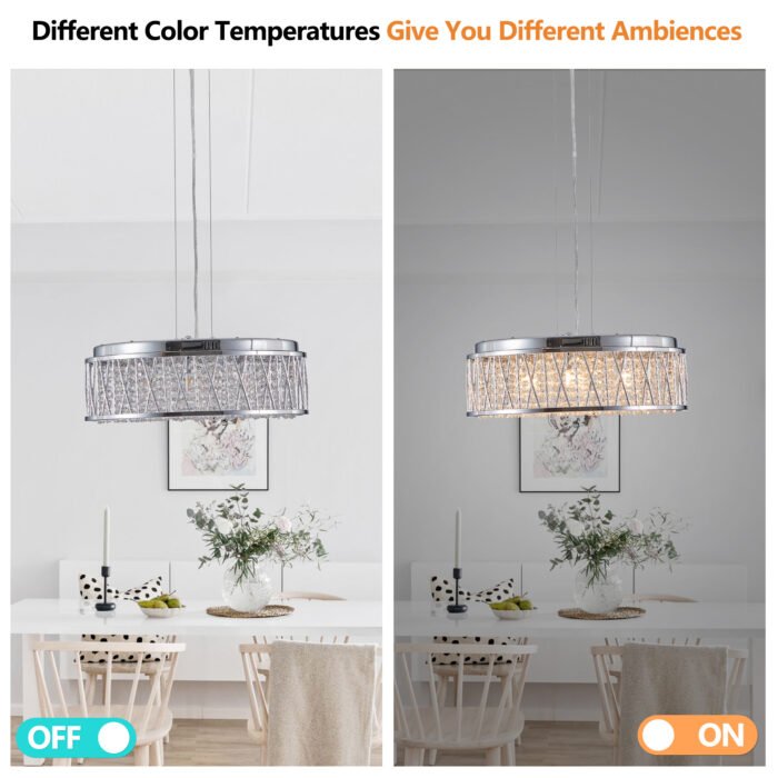 Crystal Pendant Circular Ceiling Light Fixture - Image 9