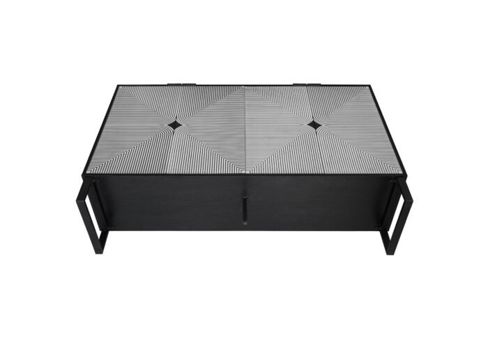 Carving 4-door side Buffet with black and white striped - Image 12