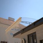 GarLUGH Series Door Window Awning made with Thick Crystal Solid Polycarbonate (W47"x D34")