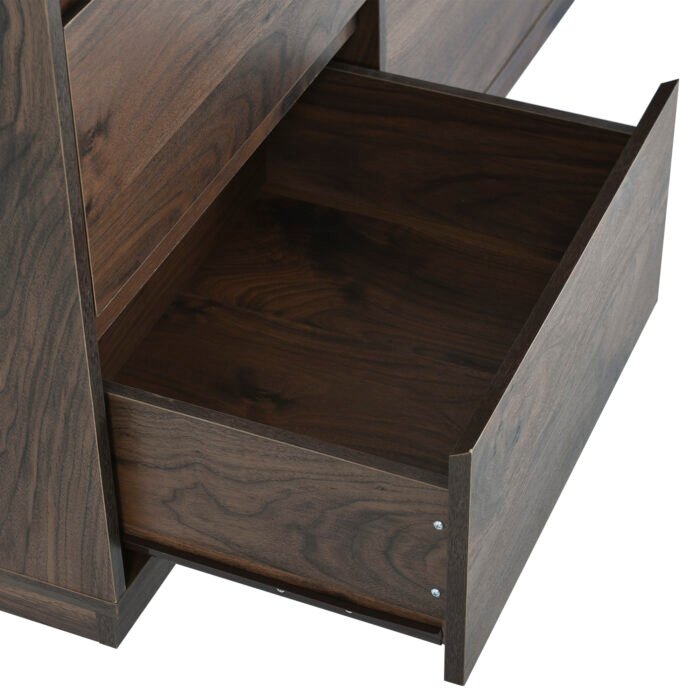 Mid-Century Modern 9 Drawers Dresser,Dark Brown - Image 9