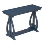 Farmhouse Style Entryway Table with Open Shelf and Sturdy Construction (Navy) - Image 9