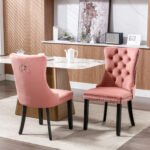 High-end Tufted Solid Wood Contemporary Velvet Upholstered Dining Chair (Set of 2) - Image 6