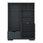 Multi-functional Coat Rack with Storage Shelves Drawers and Bench - Image 16