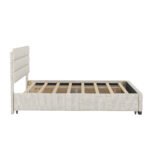 Queen Upholstered Platform Bed with Twin Size Trundle and Two Drawers - Image 15