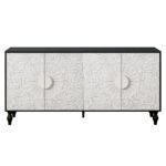 Vintage Faceted Carved And Spliced Doors Buffet - Image 12