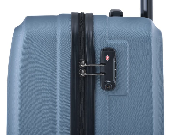 3 Piece Luggage Sets ABS Lightweight Suitcase with Two Hooks, Spinner Wheels, TSA Lock, (20/24/28) Blue - Image 14