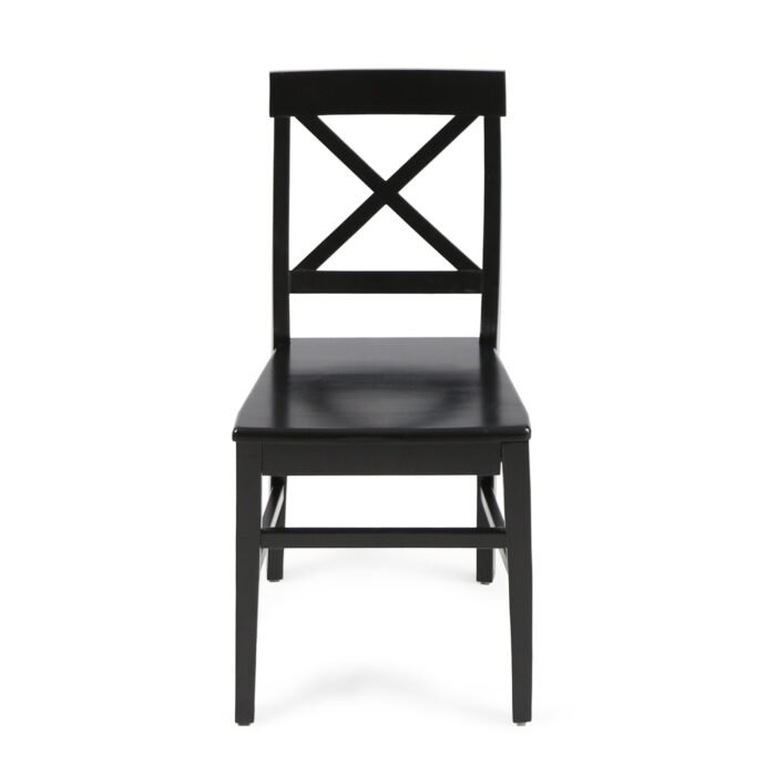 Roshan Farmhouse Acacia Wood Dining Chairs, Black (Set of 2) - Image 9