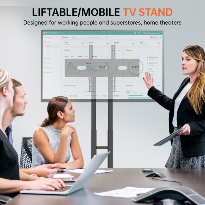 FANCO Universal Rotating TV Stand with adjustable tilt height (32-80 inch) - Image 2