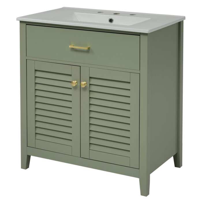 Bathroom Vanity with Ceramic Sink and Multifunctional  Storage - Image 10