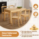5-piece expandable dining table set with wheels and 4 dining chairs - Image 6