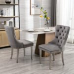 High end tufted solid wooden velvet dining chair (set of 2) - Image 6