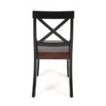 Roshan Farmhouse Acacia Wood Dining Chairs, Black / Walnut (Set of 2) - Image 8