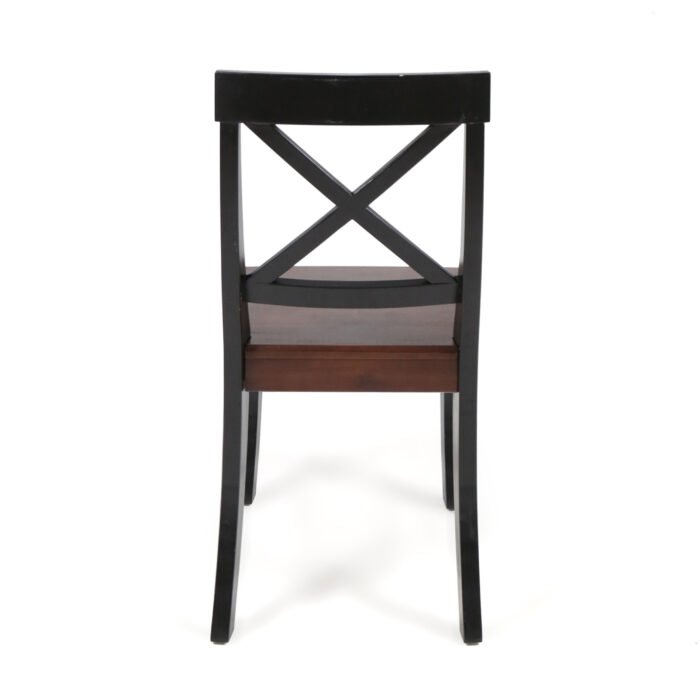 Roshan Farmhouse Acacia Wood Dining Chairs, Black / Walnut (Set of 2) - Image 8