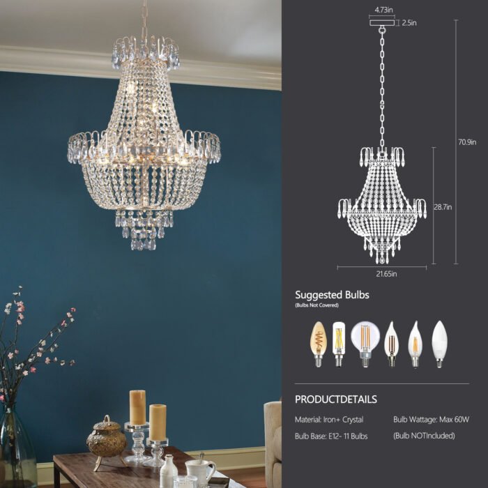 Golden Crystal Chandeliers pendant light - Image 9
