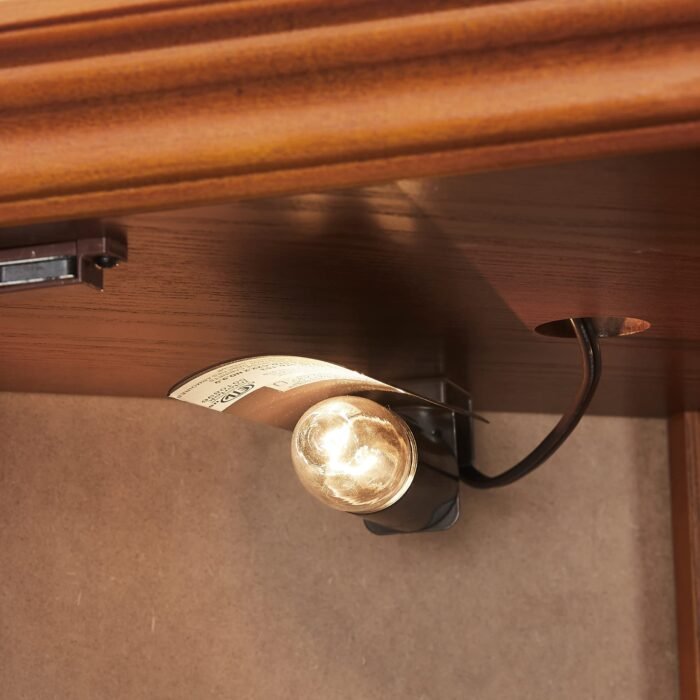 Corner Curio Cabinet with five Shelves and Lighting System (Oak) - Image 10