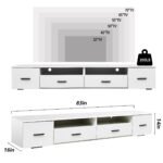 Modern White TV Stand for Entertainment Center (Up to 90 Inch) - Image 7