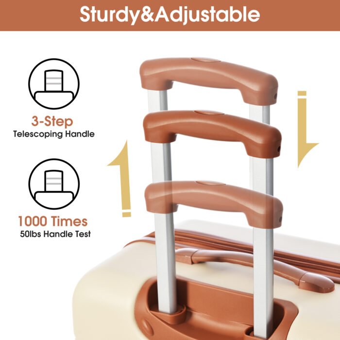 Antique White 3 Piece Luggage Set Hardside Spinner Suitcase (20/24/28) - Image 6