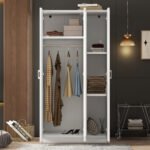 3 Door Wardrobe with Mirror and Hanging Rod - Image 3