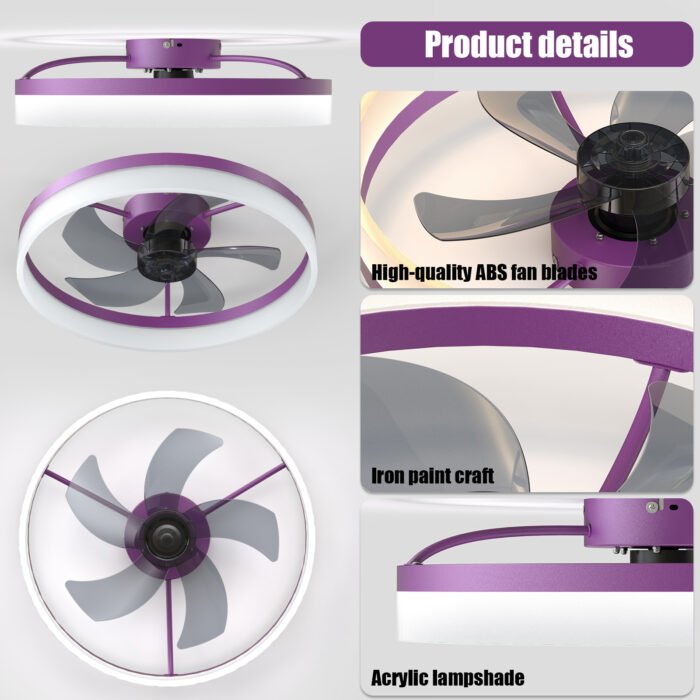 Ceiling Fan thin with Dimmable LED Lights - Image 8