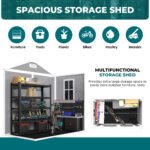Resin Weather Resistant Outdoor Storage Shed with Floor (6'x4.4') - Image 9
