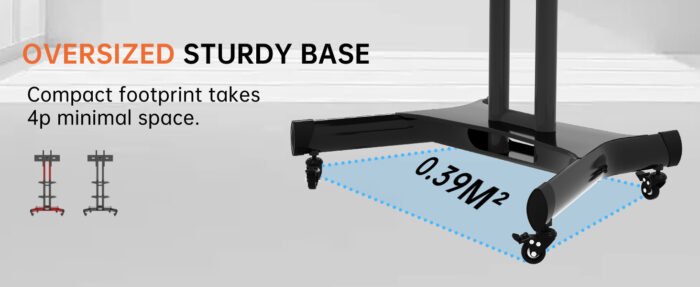 FANCO Black Universal Rotating TV Stand and maximum VESA 600x400mm (32-80 inch TVs) - Image 11