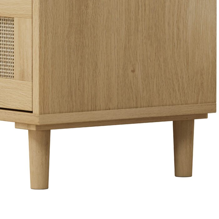 Rattan Oak Drawer Cabinet with 3 drawers (Set of 2) - Image 12