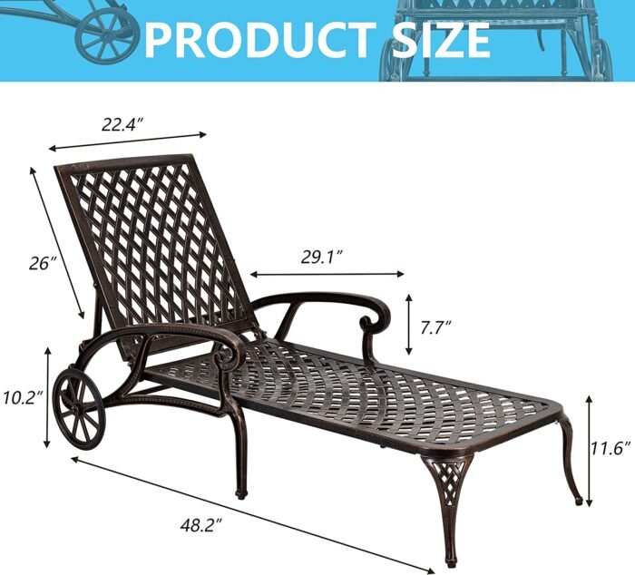 Aluminum Cast Sunbed - Image 9